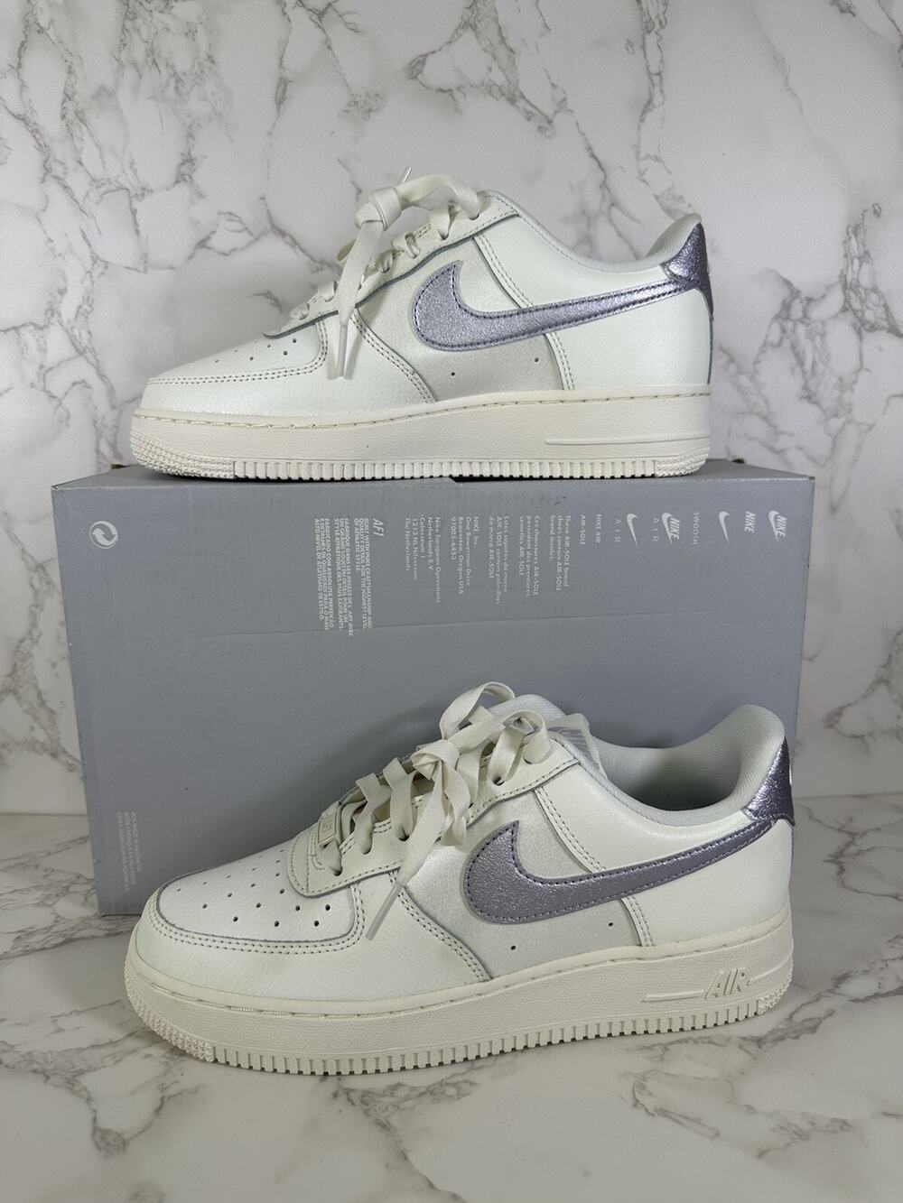 Nike Air Force 1 '07 ESS Shoes Sail Oxygen Purple DV7470-100 Womens Size 8 NEW